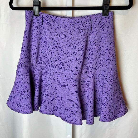Love for Humanity Womens S Skort Skirt Purple Blk Polka Dot Ruffle Y2K Fairycore - Picture 4 of 5